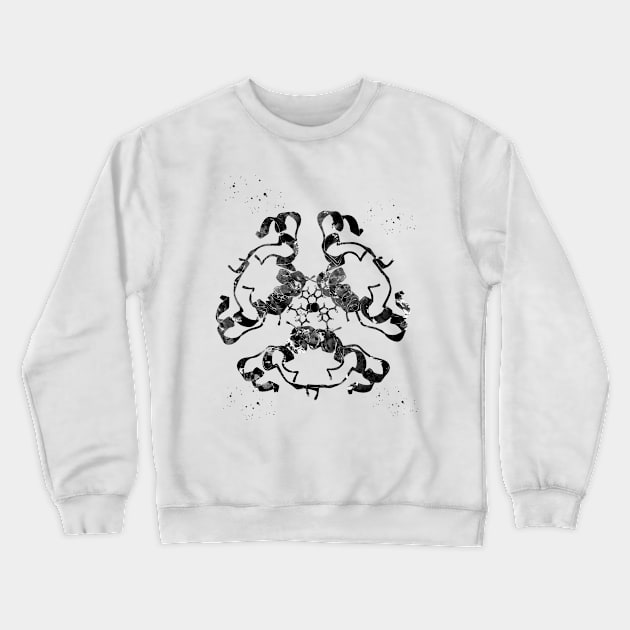 Insulin Structure Crewneck Sweatshirt by erzebeth